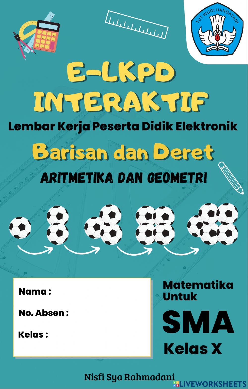 E-lkpd interaktif barisan dan deret