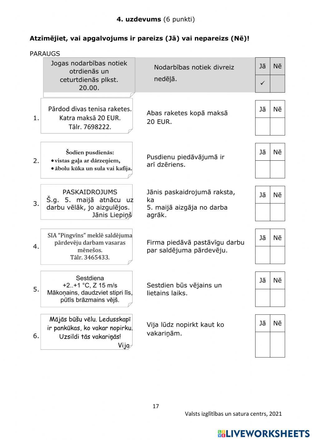 A līmeņa eksāmens