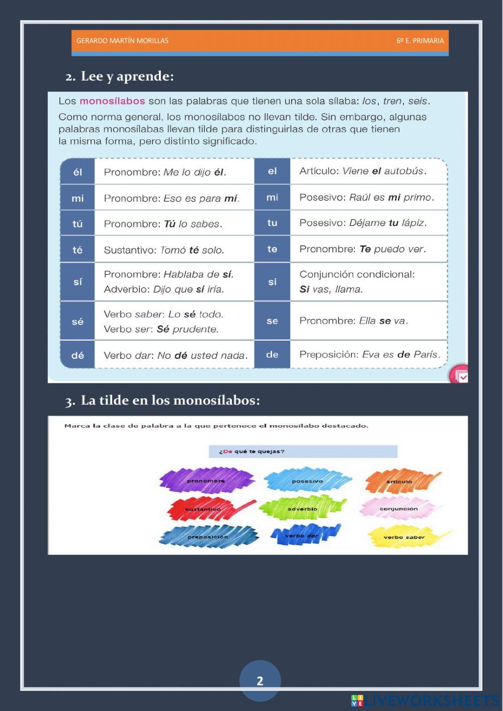 Taller de ortografía. Ficha 4. 6º.