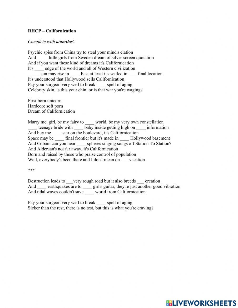 Californication Song