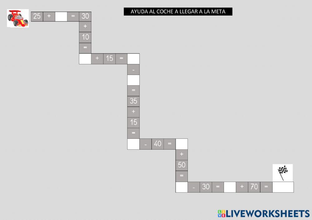 Carrera sumas y restas