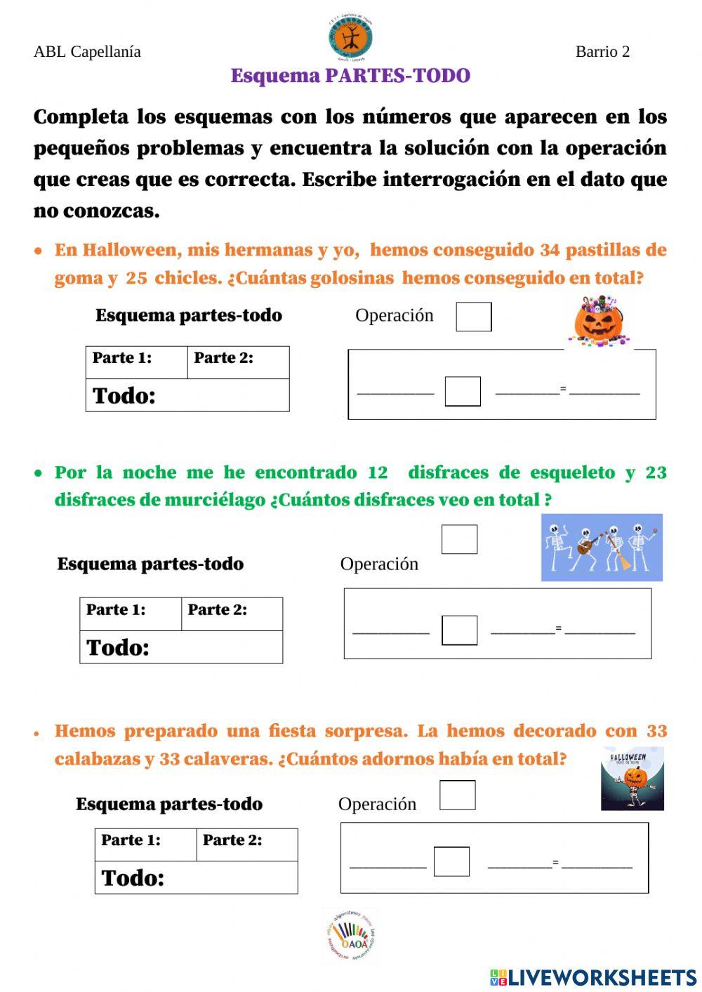 Esquema Partes-Todo Halloween