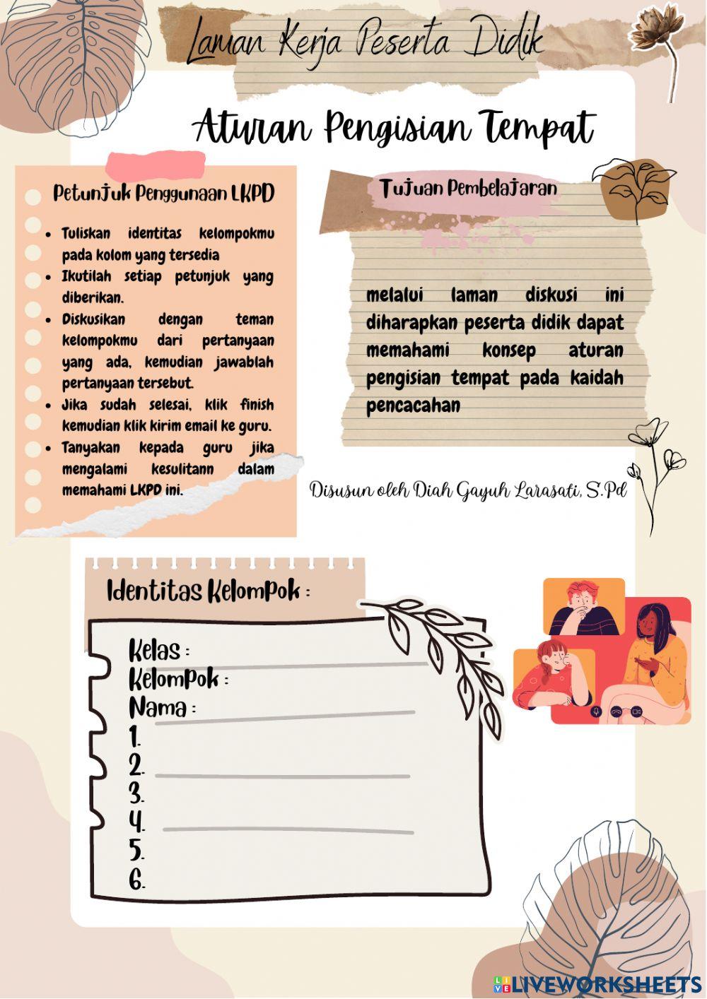 Bahan ajar aturan pengisian tempat