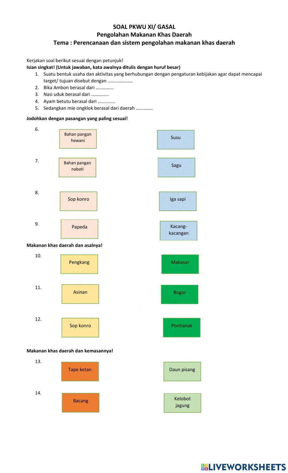 Pengolahan Makanan Khas Daerah