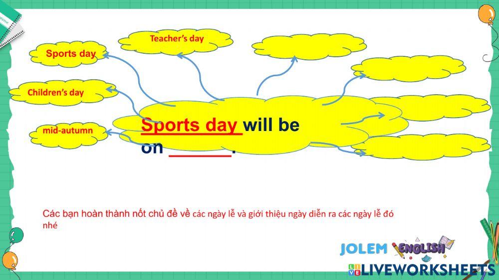 U10 when will sports day be?