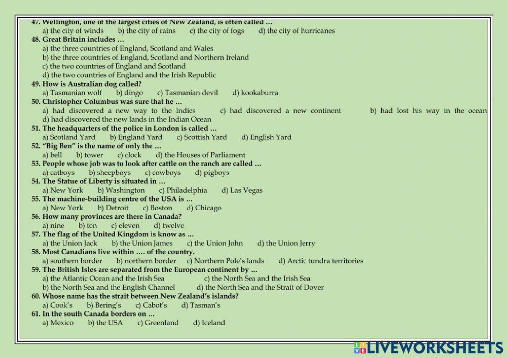 English-Speaking Countries