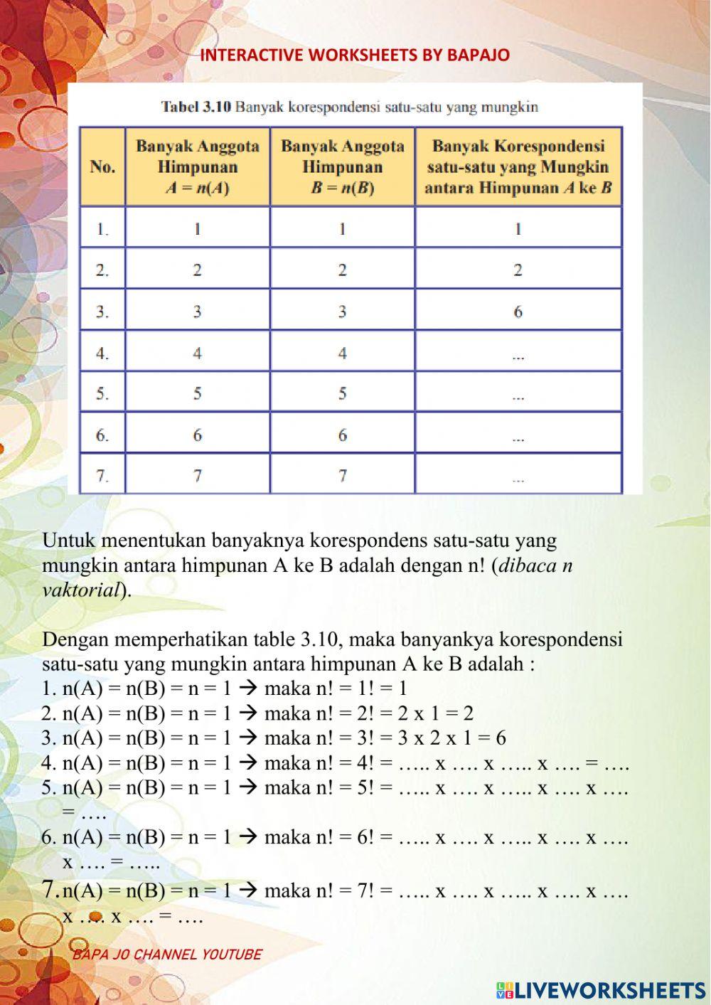 KORESPONDENSI SATU-SATU