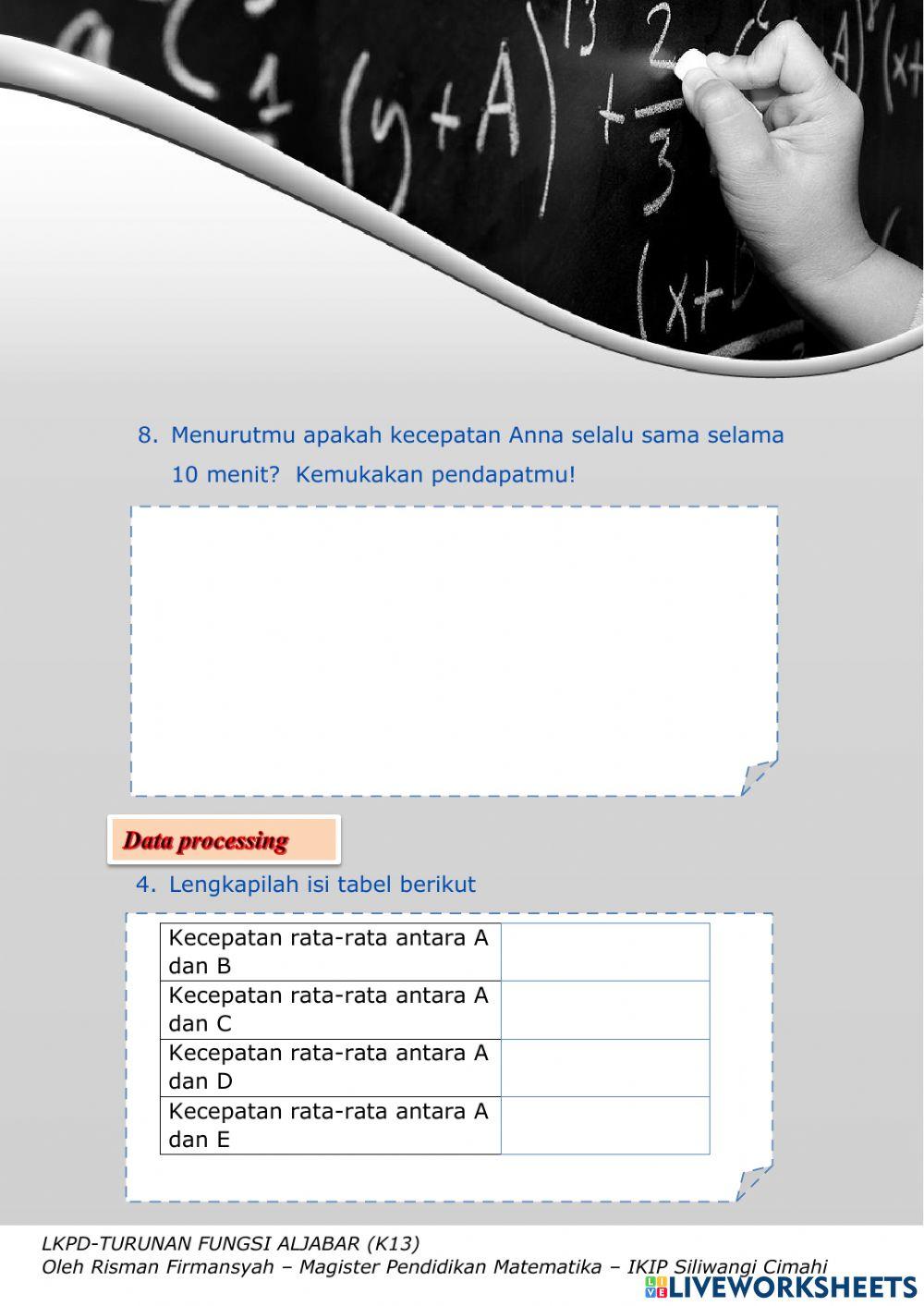 Lkpd Turunan Fungsi Aljabar