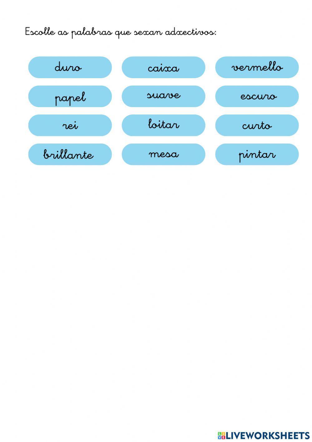 Clases de palabras (galego)