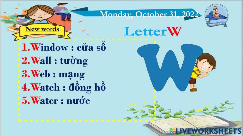 letter w online exercise for | Live Worksheets