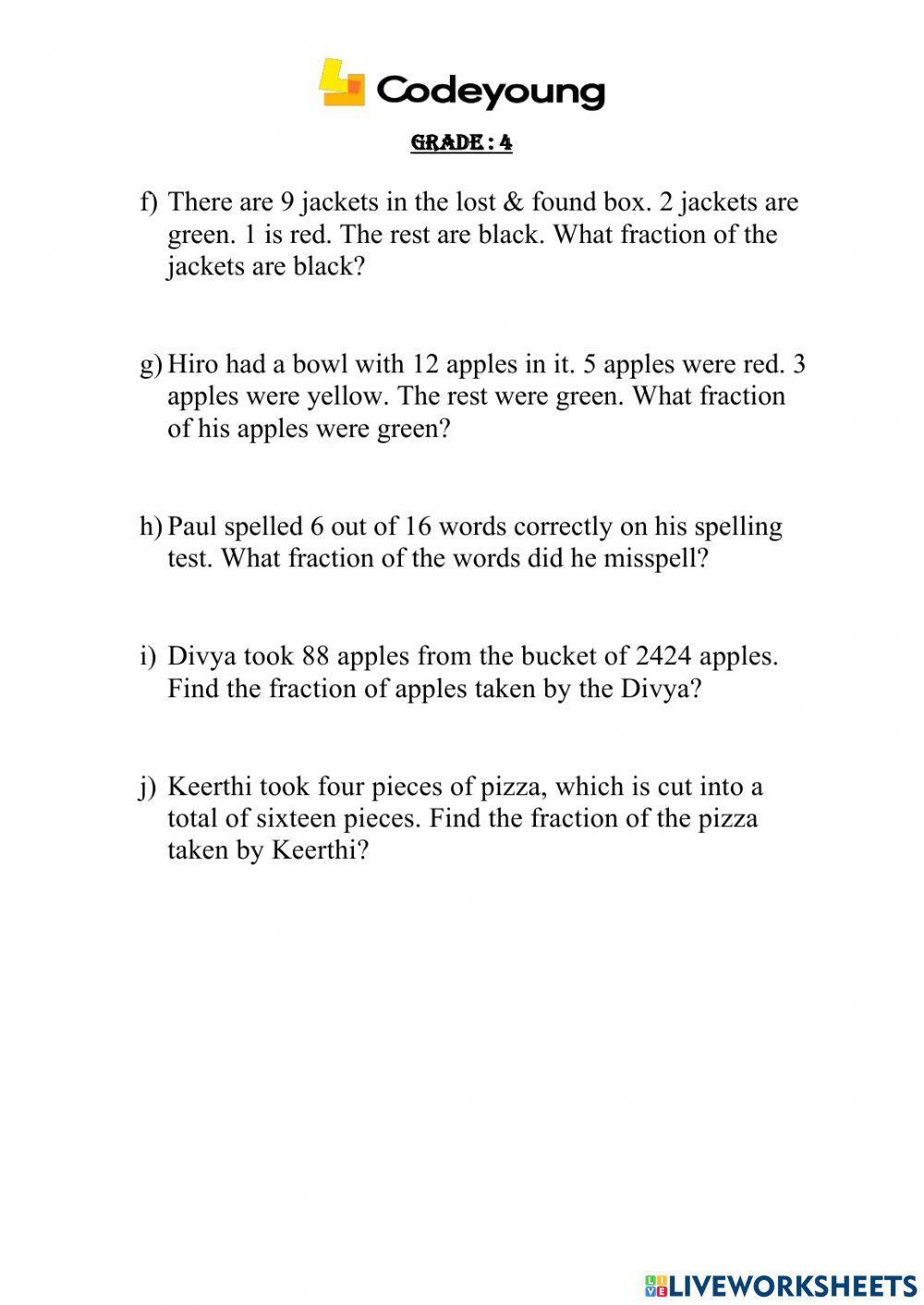 An introduction to the lowest form of a fraction (application work)