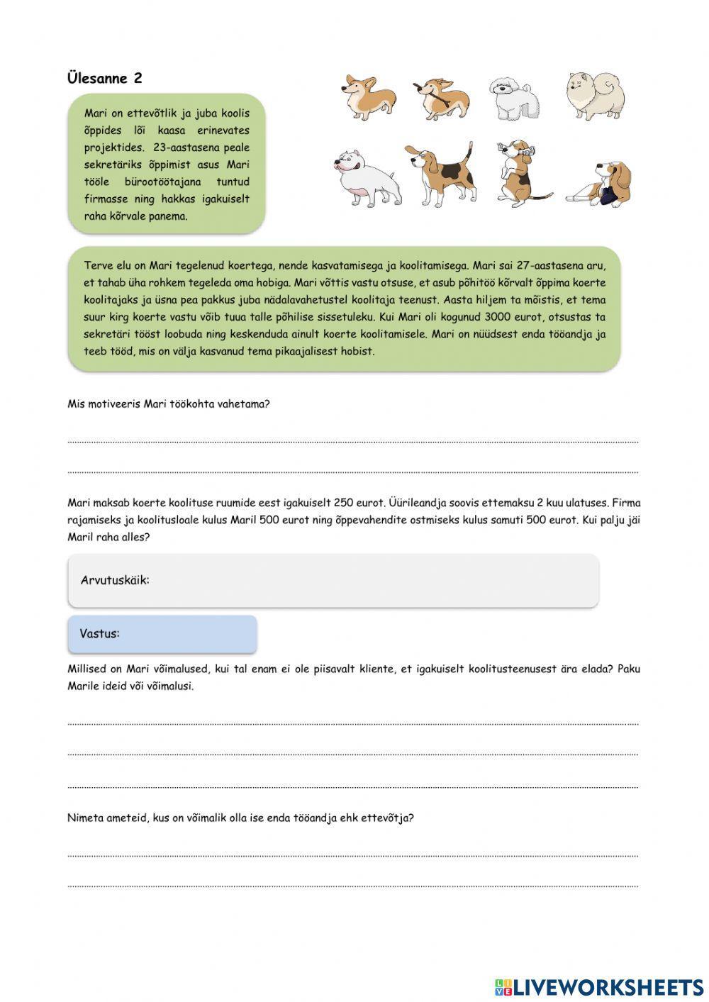 Elukutsed ja ettevõtlikkus