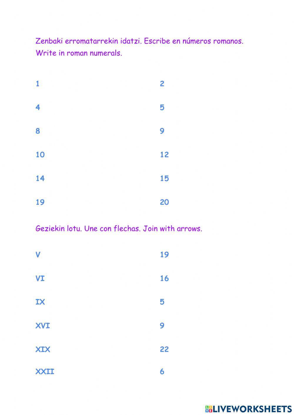 Zenbaki erromatarrak