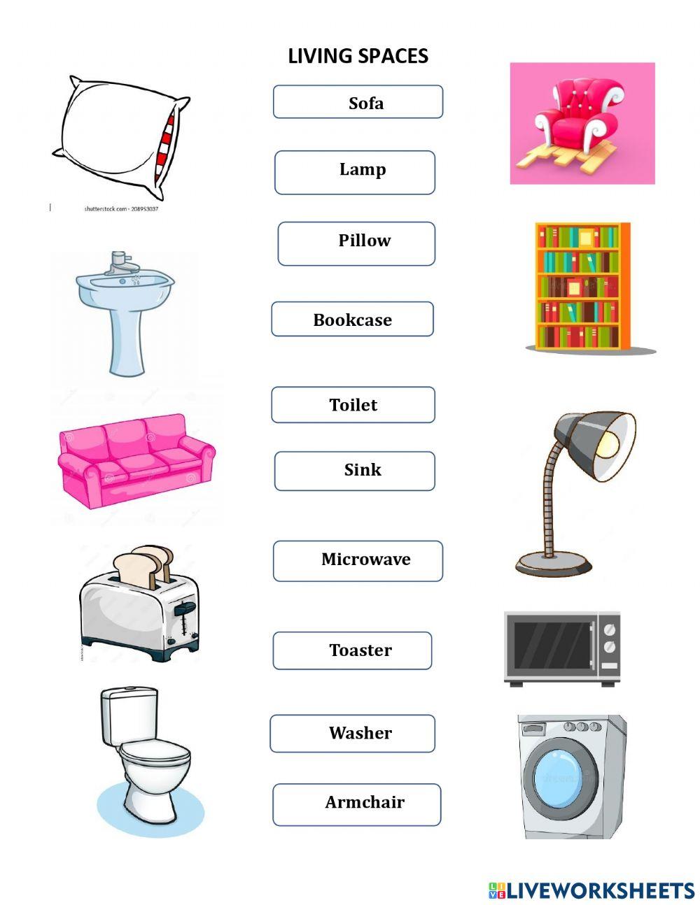 Living Spaces Vocabulary worksheet Live Worksheets