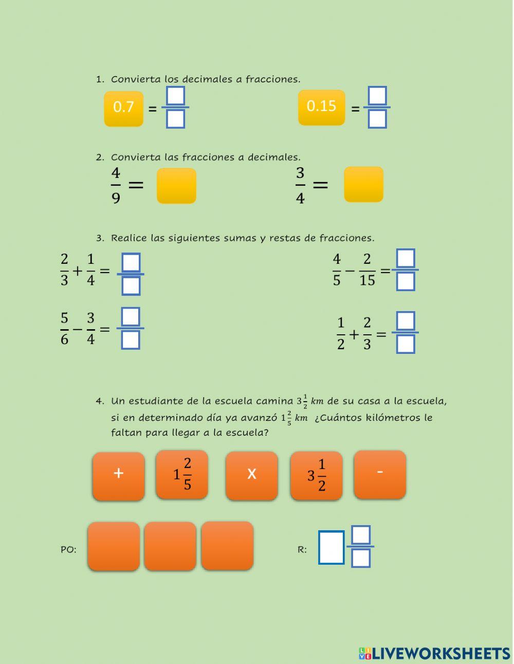 Fracciones heterogeneas