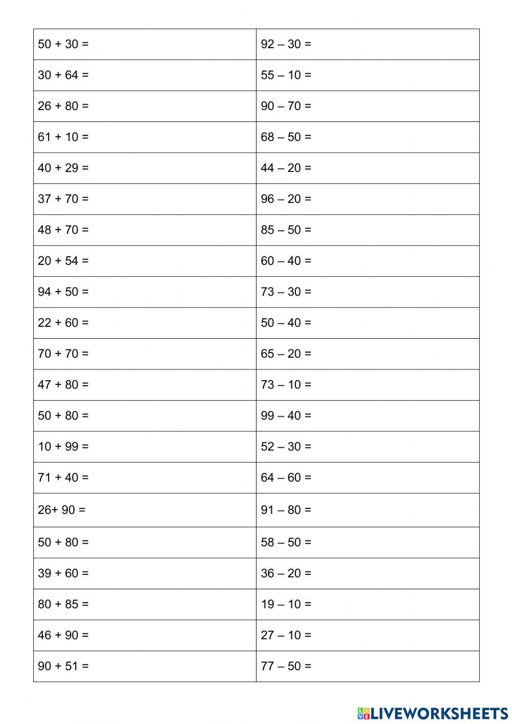 SUMA I RESTA DE DESENES EXACTES