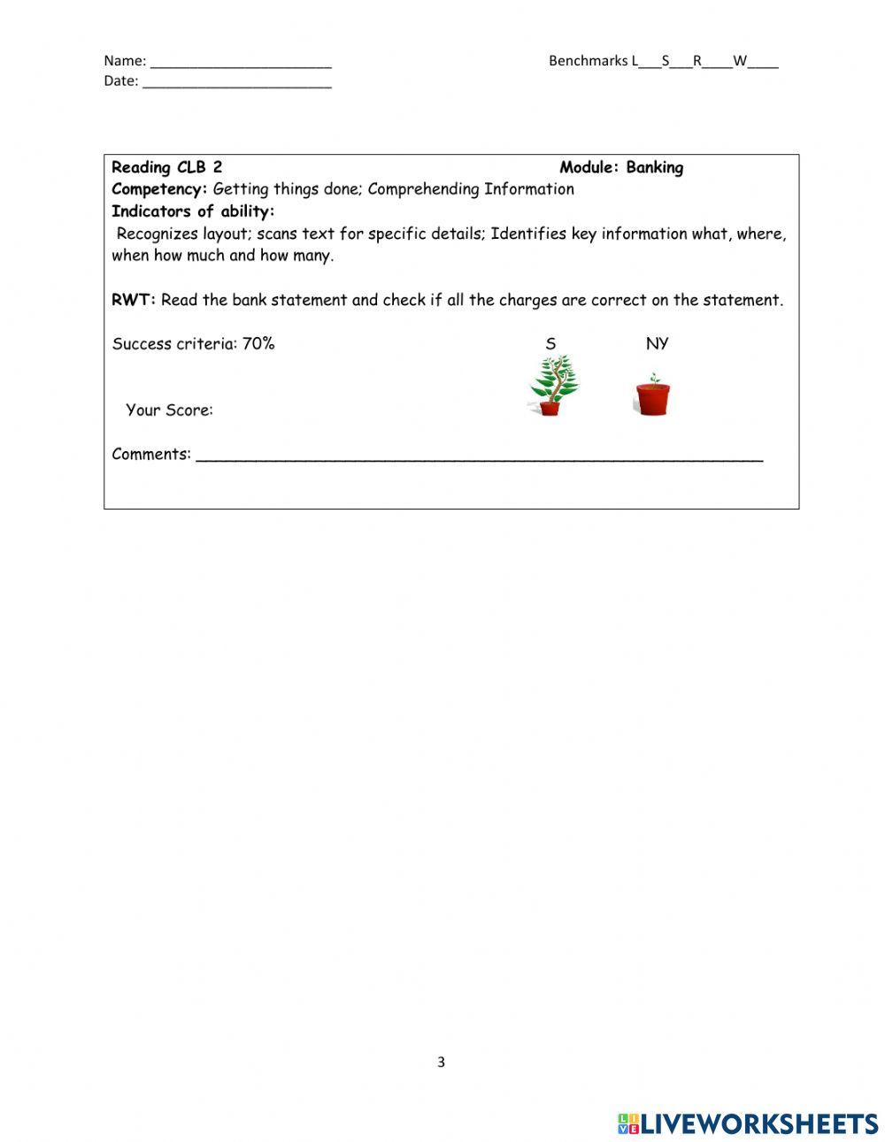 2.3-2.4 Reading a bank statement