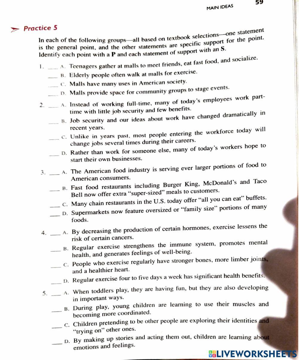 General and specific ideas 