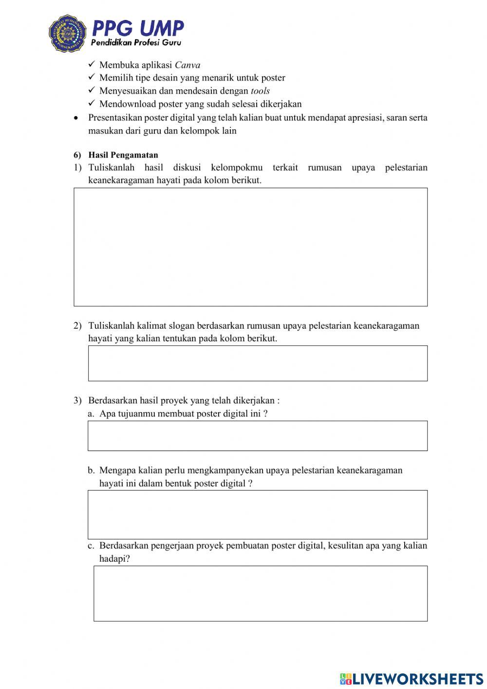 LKPD Proyek Pembuatan Poster Digital Upaya Pelestarian Keanekaragaman Hayati