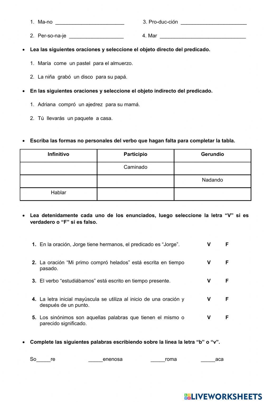 Evaluación final