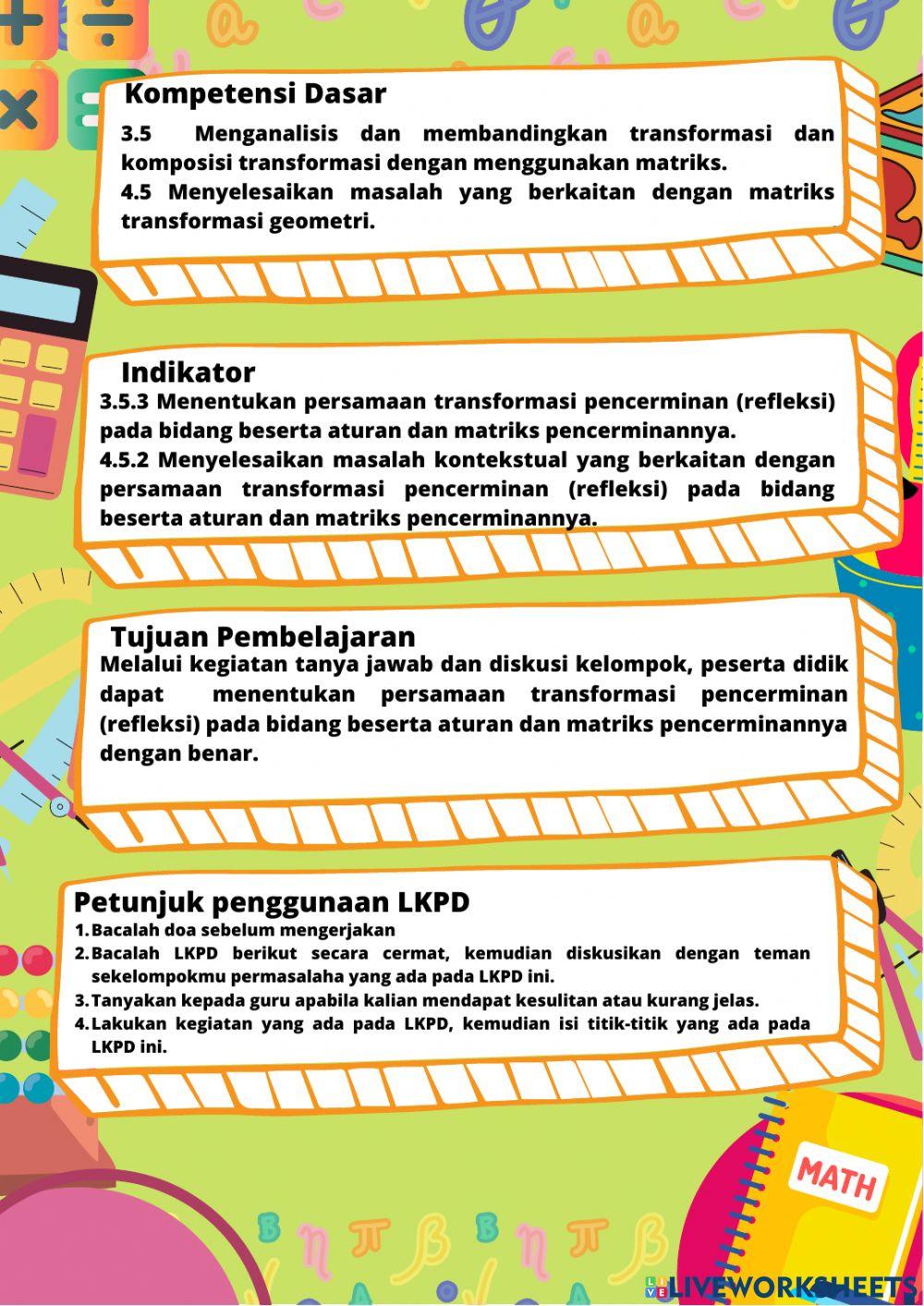 LKPD Refleksi (Pencerminan)