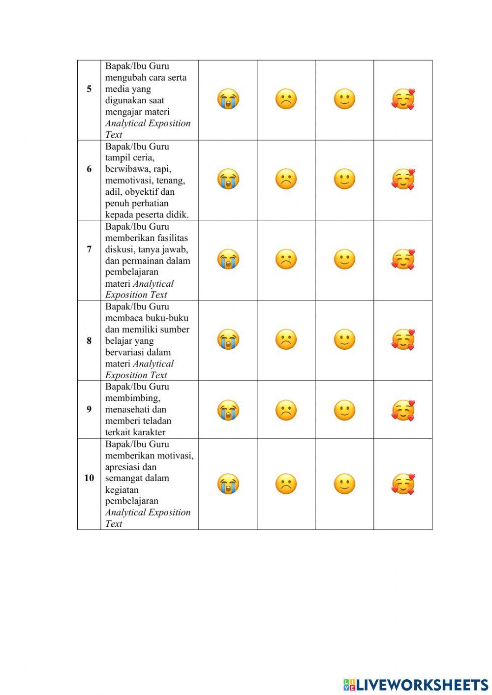 Contoh Lembar Survey Siswa