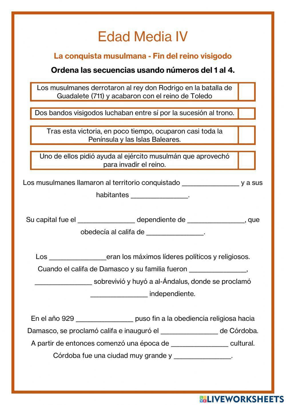 Edad Media IV - La conquista musulmana - Fin del reino visigodo