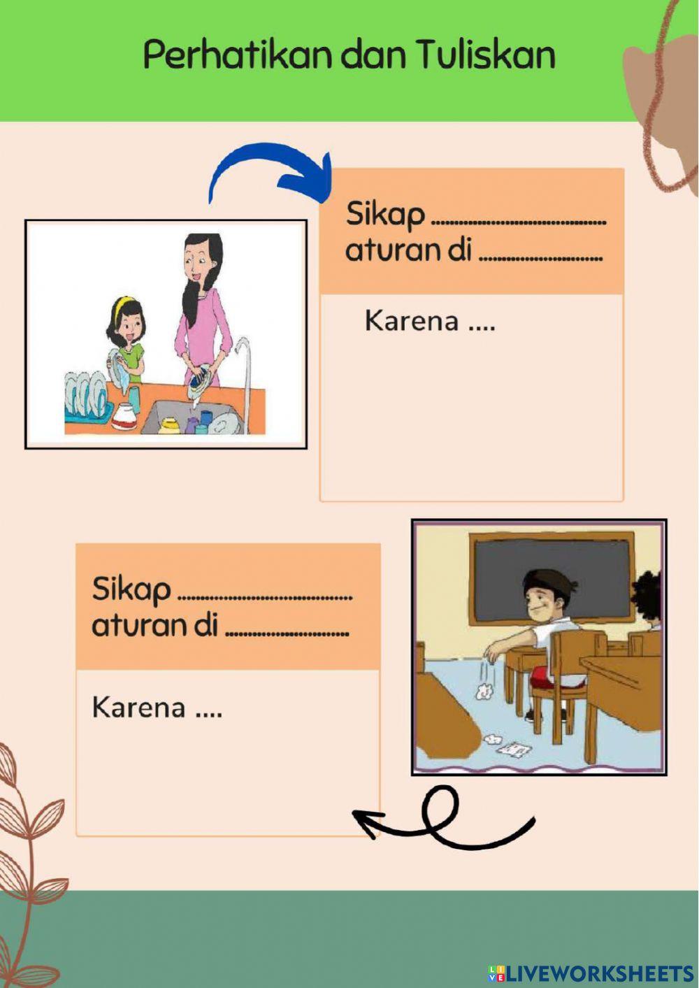 Aturan di rumah dan di sekolah - pendidikan pancasila kelas 1 sd