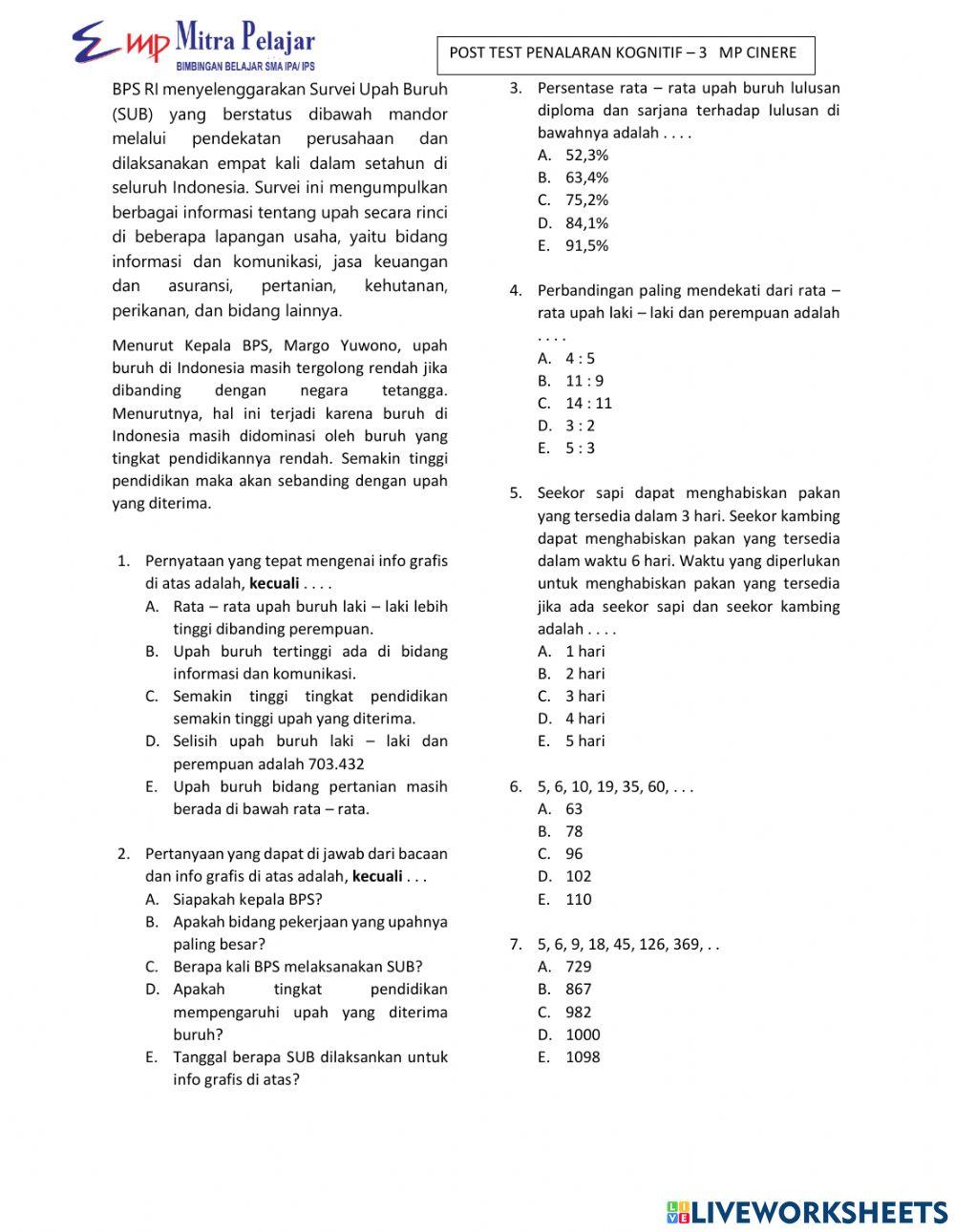 Post test kognitif 3
