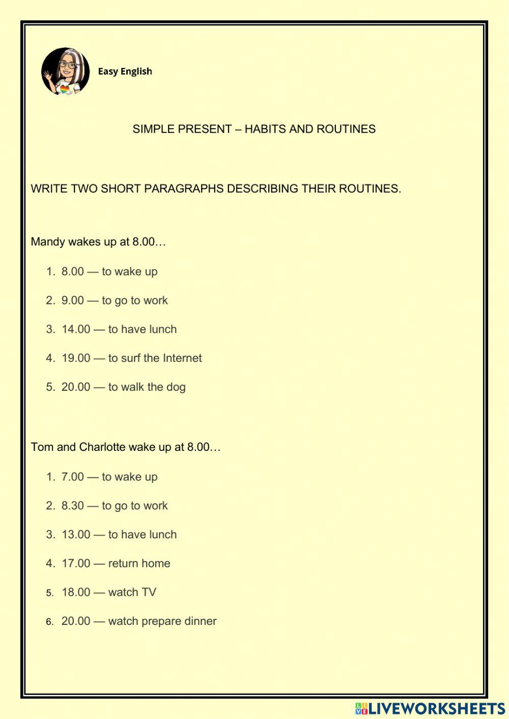 2164793 | Simple Present - Paragraph writing | Verónica