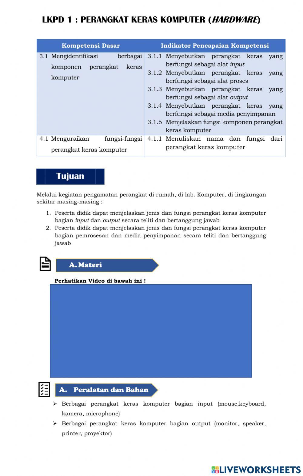 LKPD Perangkat Keras Komputer (Hardware)