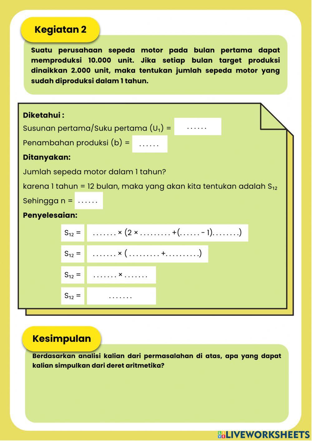 LKPD Deret Aritmetika