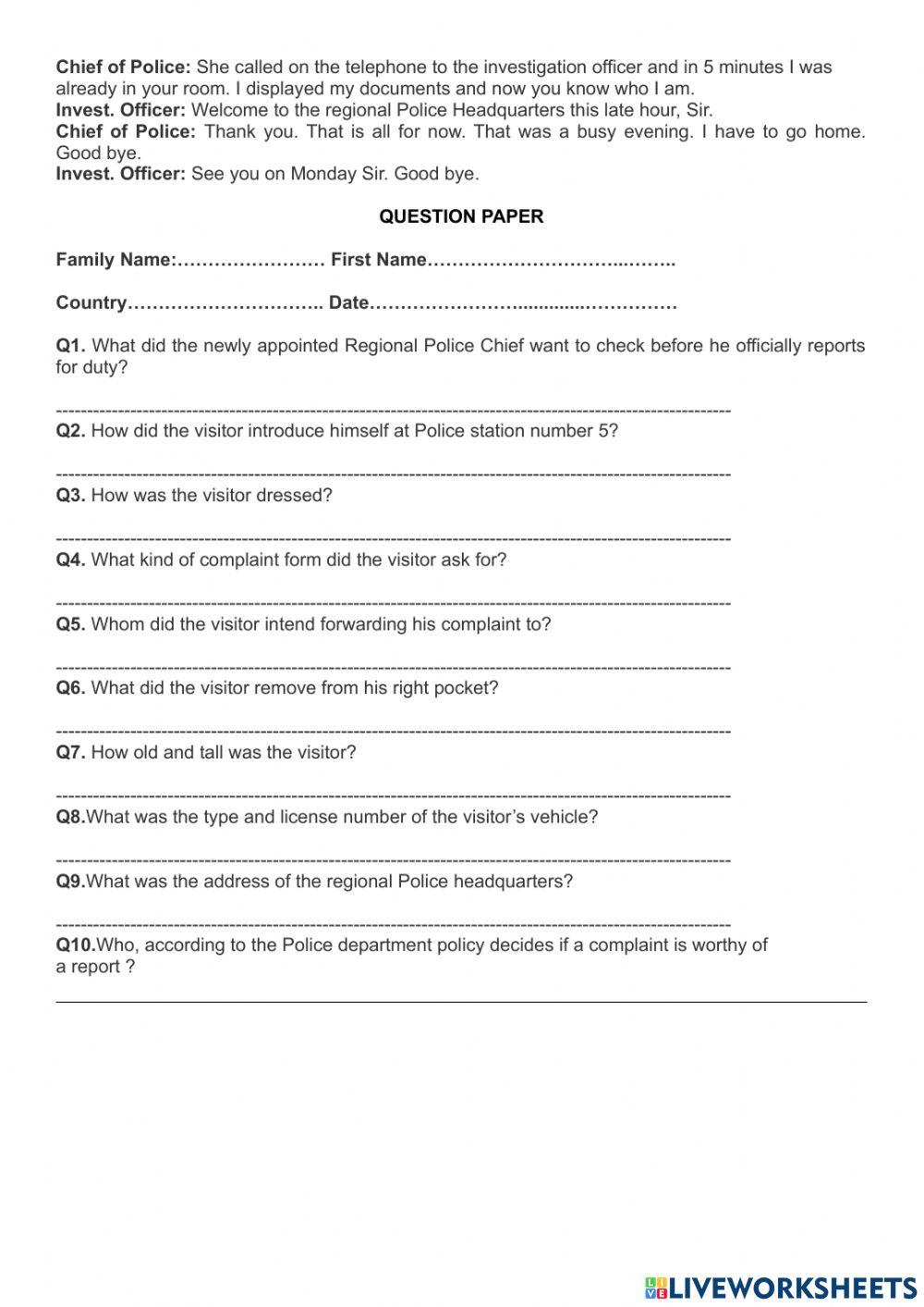 Audio test - 5 “strange visitor”