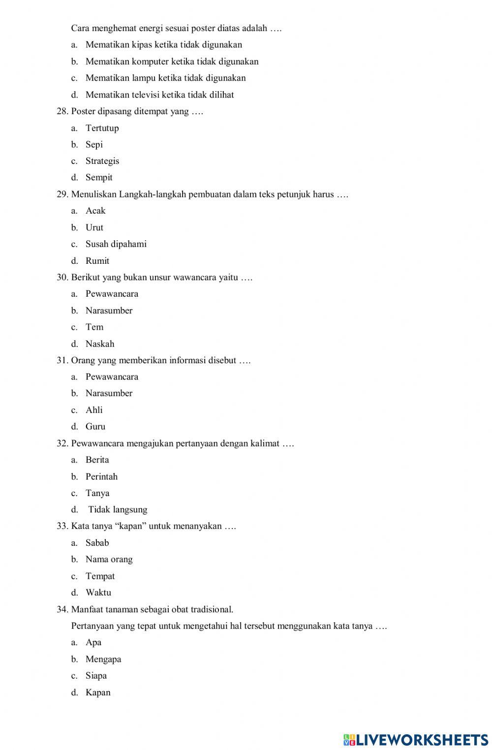 Soal PTS Ganjil BIN 2022-2023