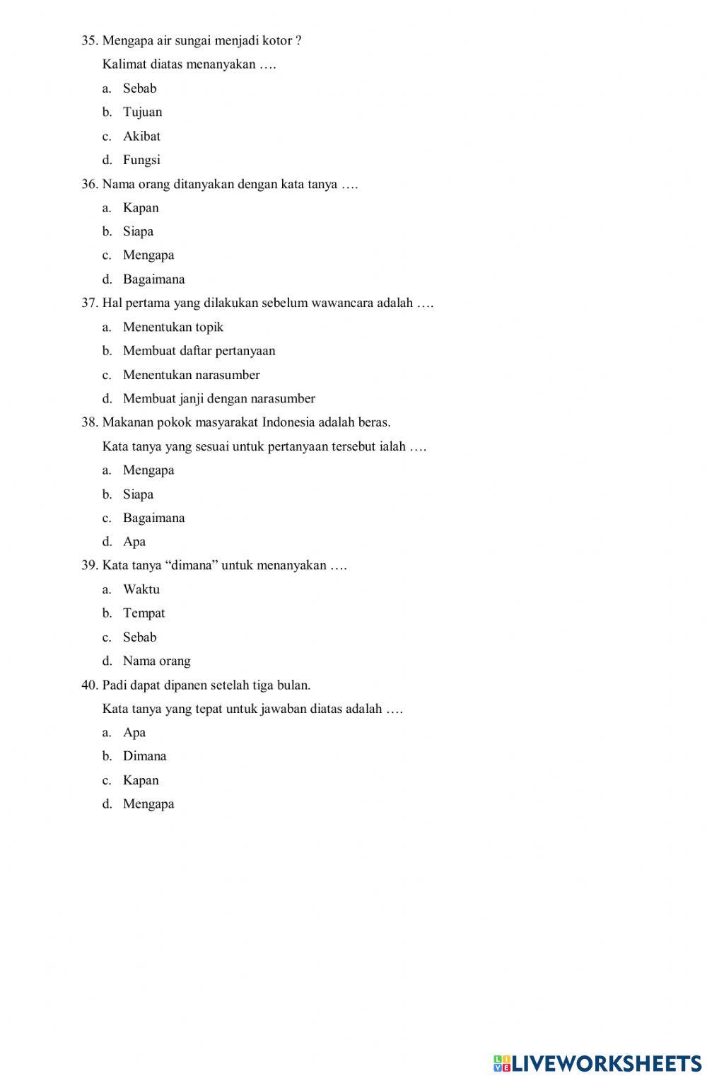 Soal PTS Ganjil BIN 2022-2023