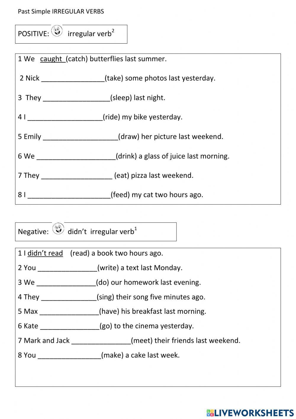 Past Simple Irregular verbs