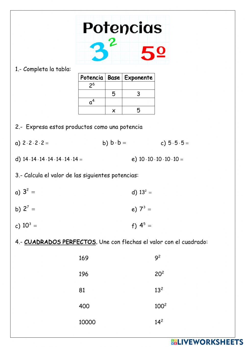 Potencias Potencias