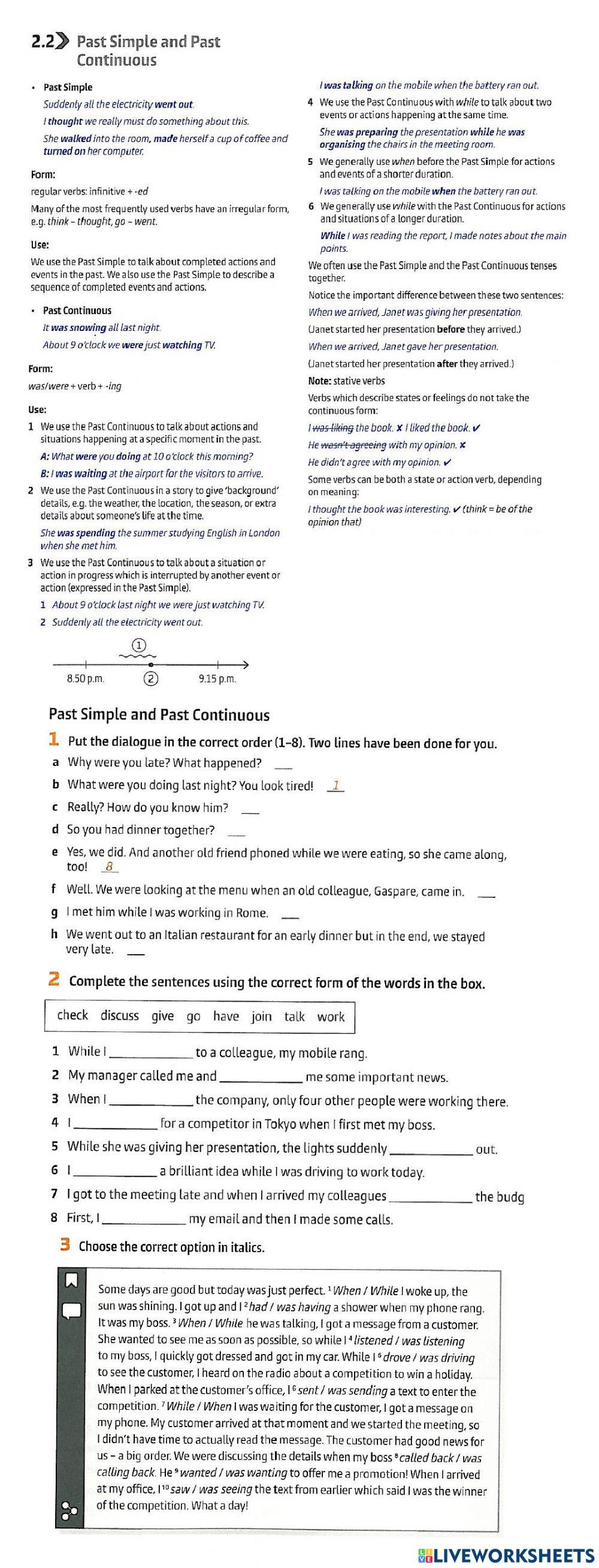 PAST sIMPLE VS pAST cONTINUOUS