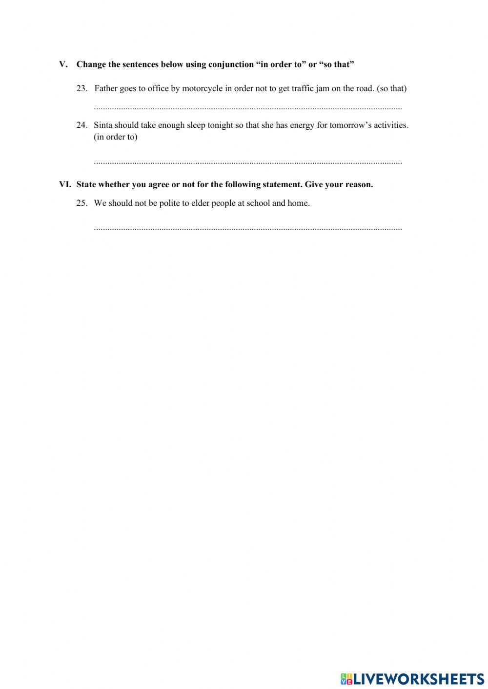 Stating Purpose, Agreement and Disagreement