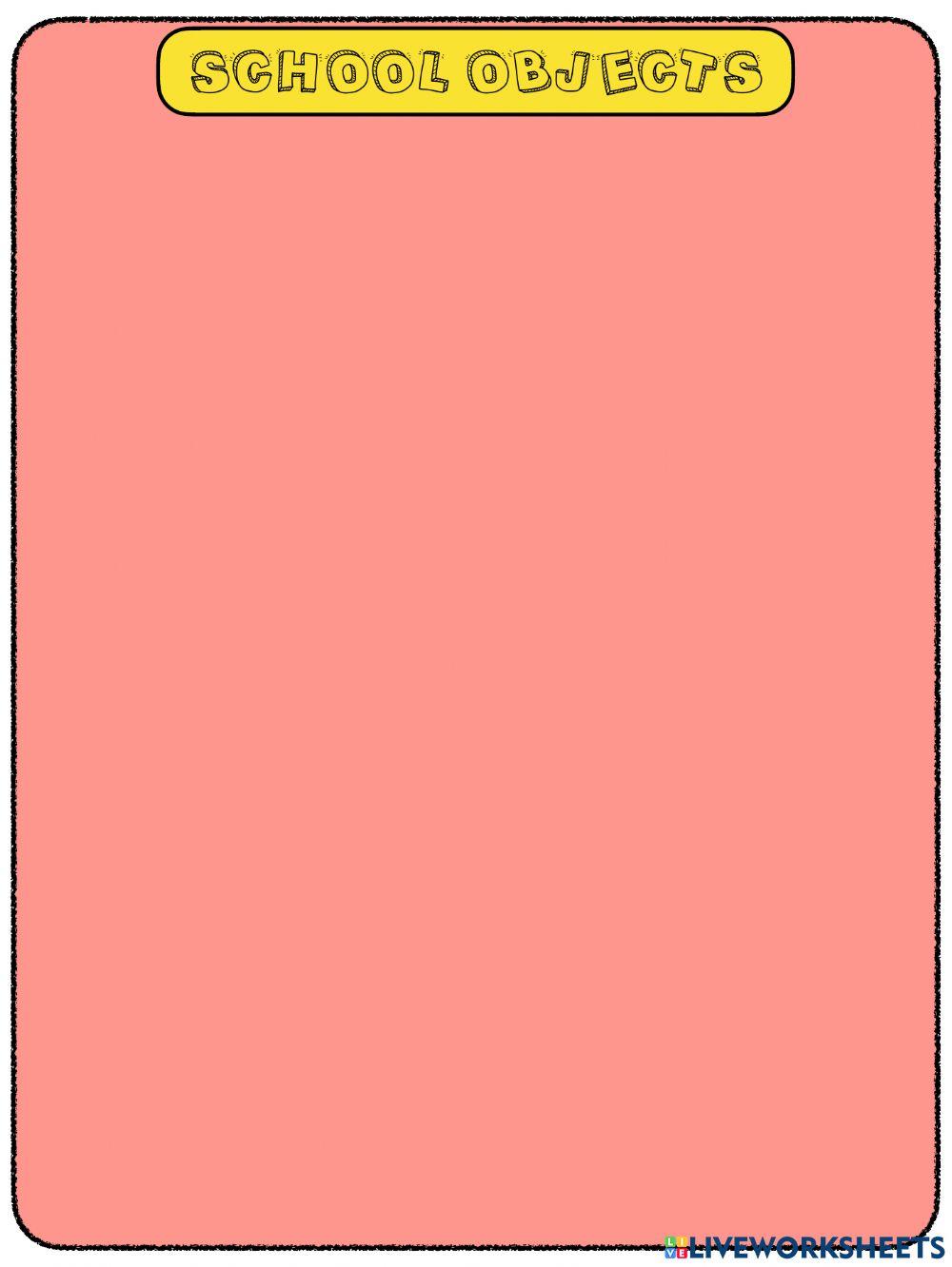 SCHOOL OBJECTS 5 YEARS