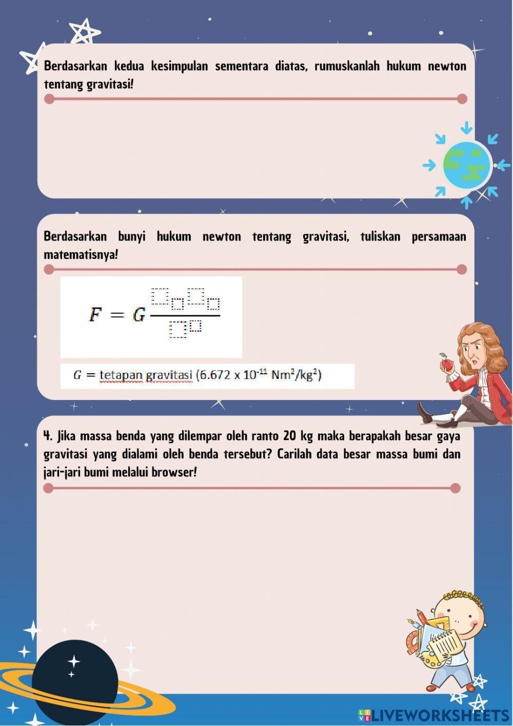Lkpd hukum gravitasi newton
