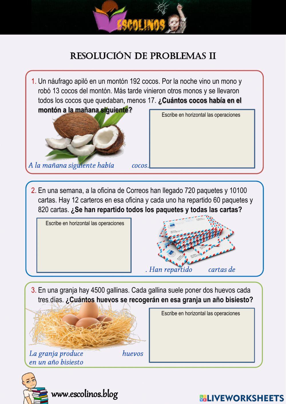 Matemáticas 5º. Resolución de problemas II