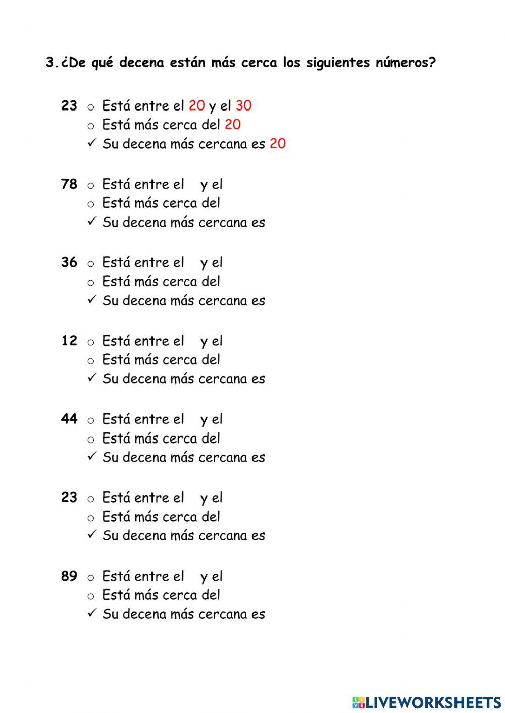 Numeros hasta el 100