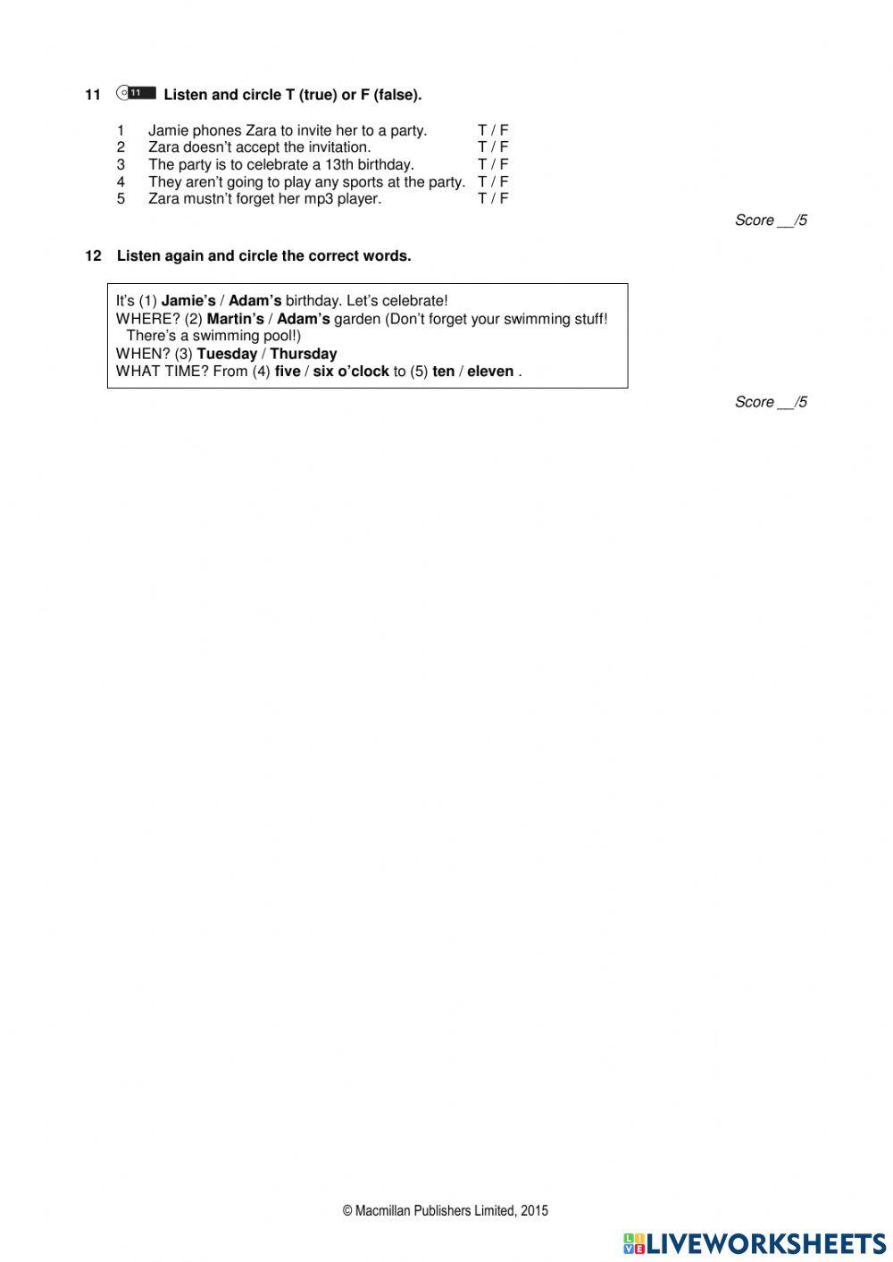 All clear 1 unit9 test basic