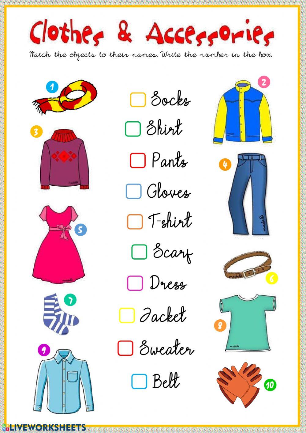 CLOTHES and HOW TO DESCRIBE THEM worksheet | Live Worksheets