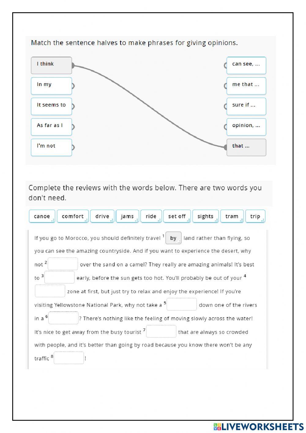 Practice Paper Opinion and Vocabulary Let's go!