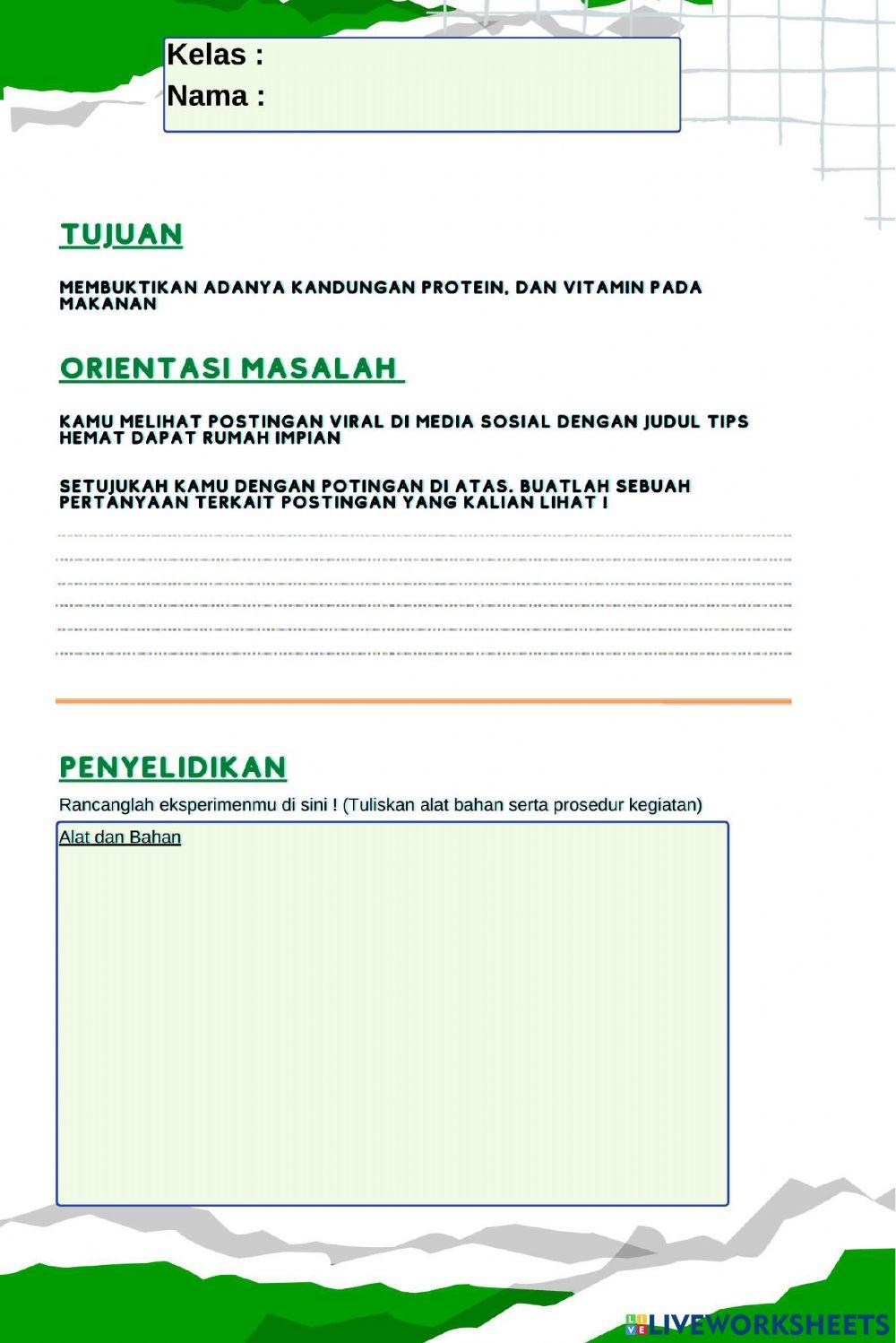 LKPD Uji Protein dan Vitramin