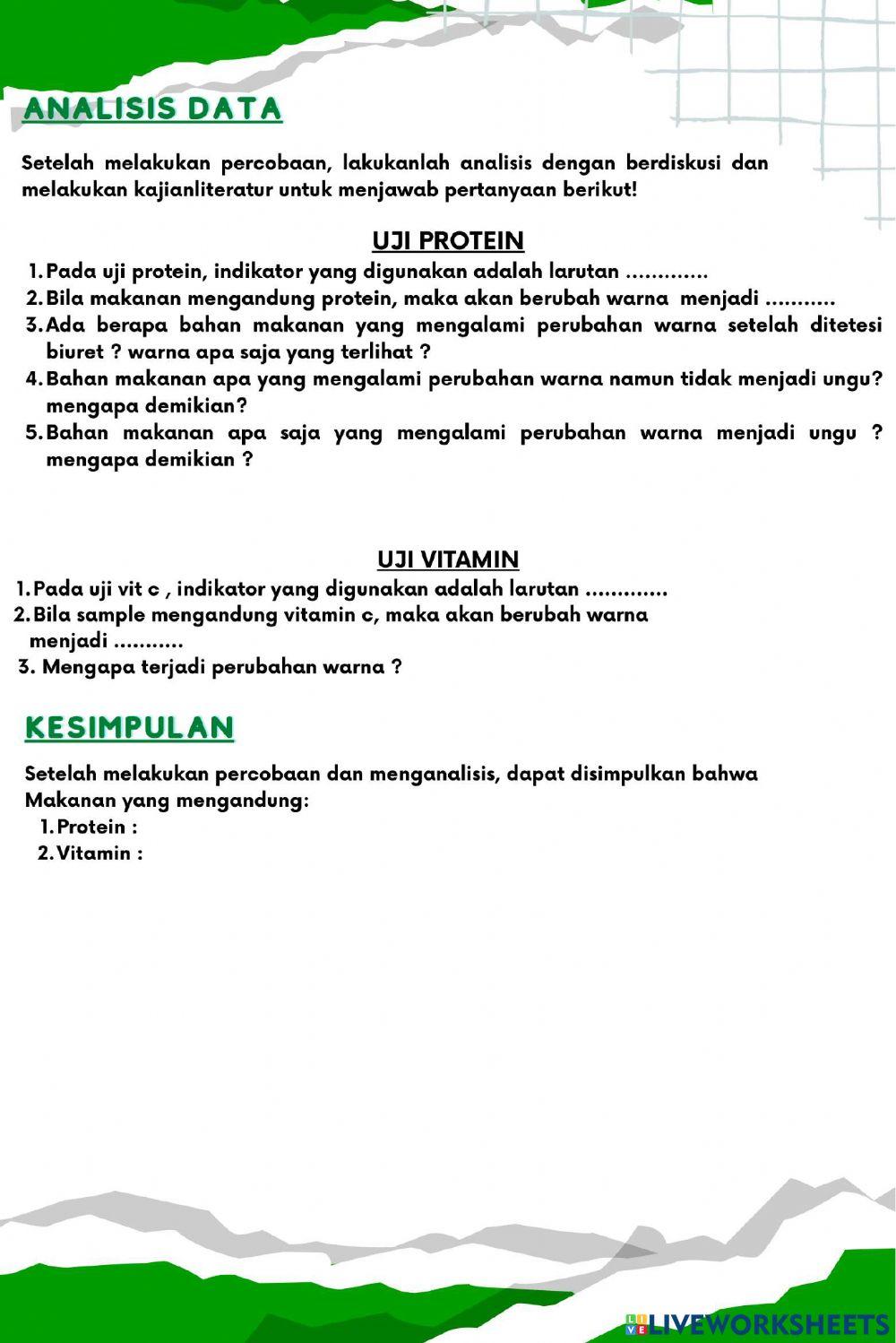 LKPD Uji Protein dan Vitramin