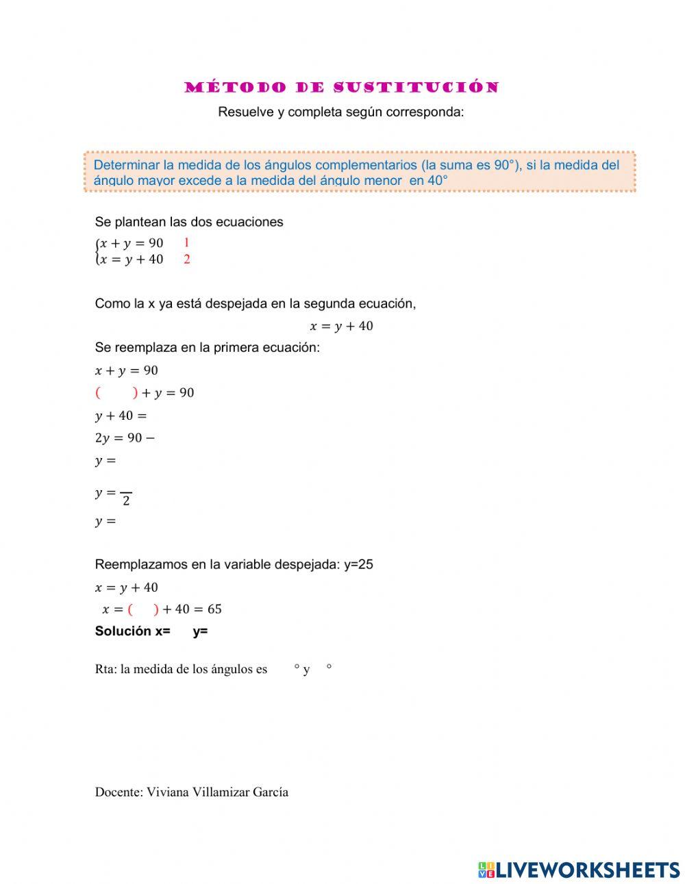 Método de sustitución
