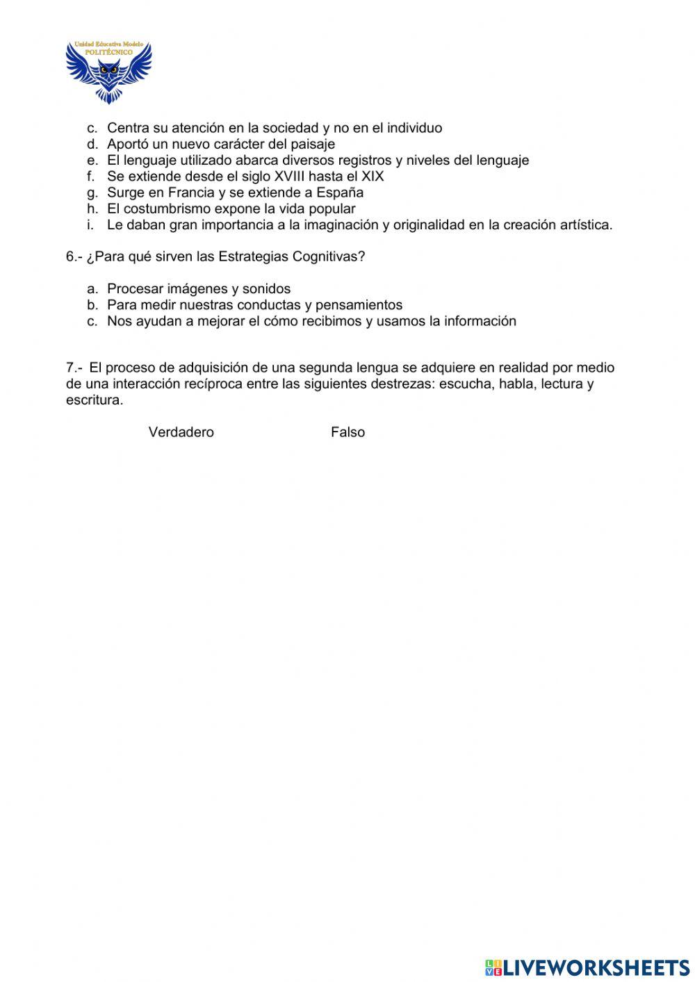 Narrativa Realista - Estrategias metacognitivas